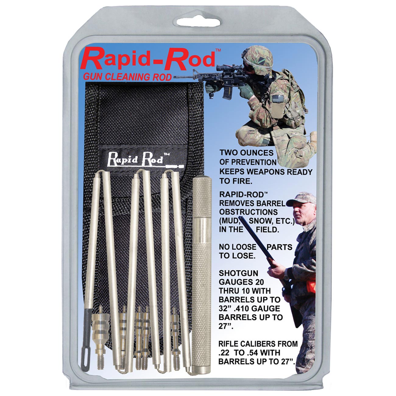 Atsko Rapid Rod 26" Collapsible Gun Cleaning Rod with Nylon Case and 5 Jags