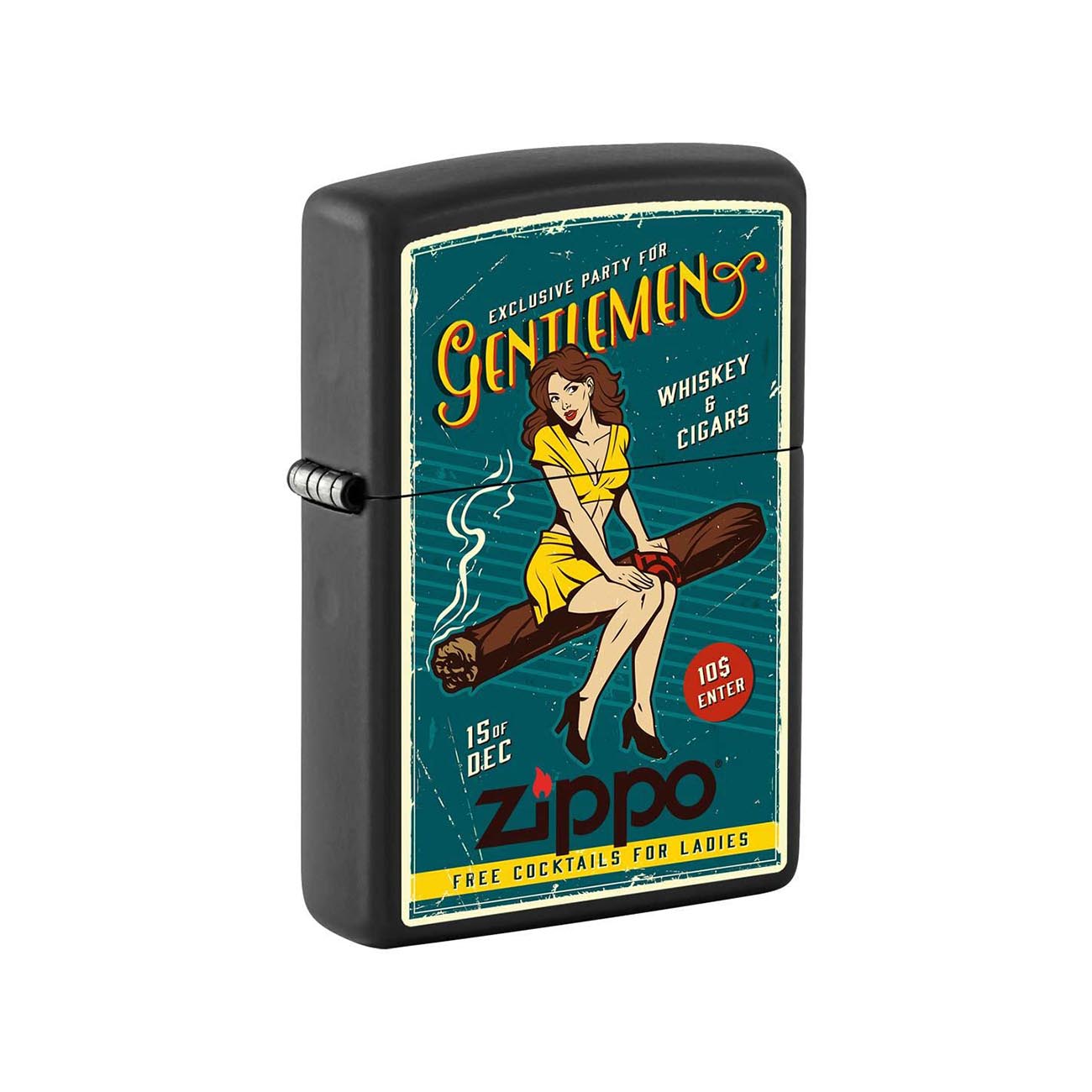 *218CIGARGIRL* Zippo 81329 Windproof Lighter Cigar Pin-up Girl Black Matte