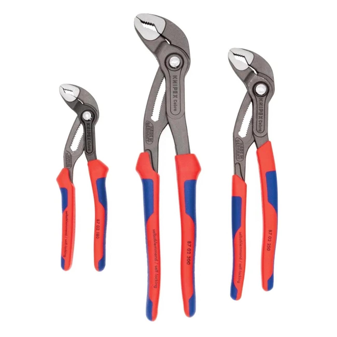 Knipex Cobra Water Pump Plier Set: 7-1/4" 10" & 12" (3 Piece Set)