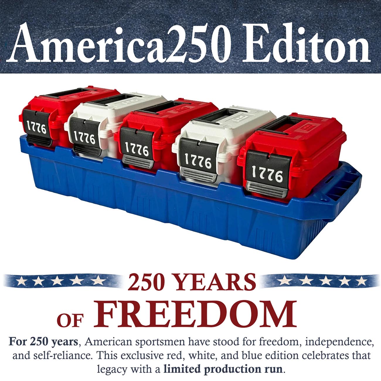 MTM 1776 - 250th LIMITED EDITION Multi-Can Ammo Crate with (5) Ammo Cans