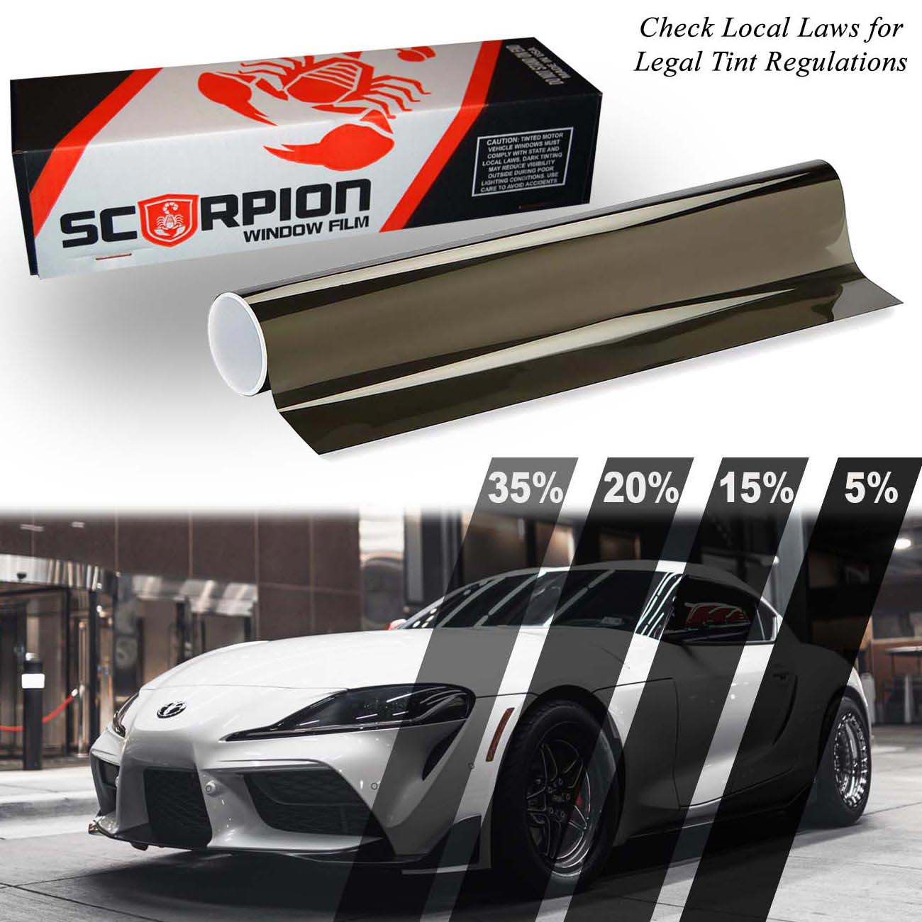 Scorpion Window Tint Carbon Plus Series 2-Ply 20% 40″ x 100′ Roll