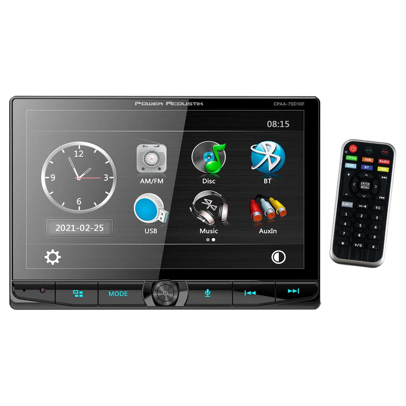 Power Acoustik 10.6" Floating  Double Din DVD with Apple Car Play & Android Auto