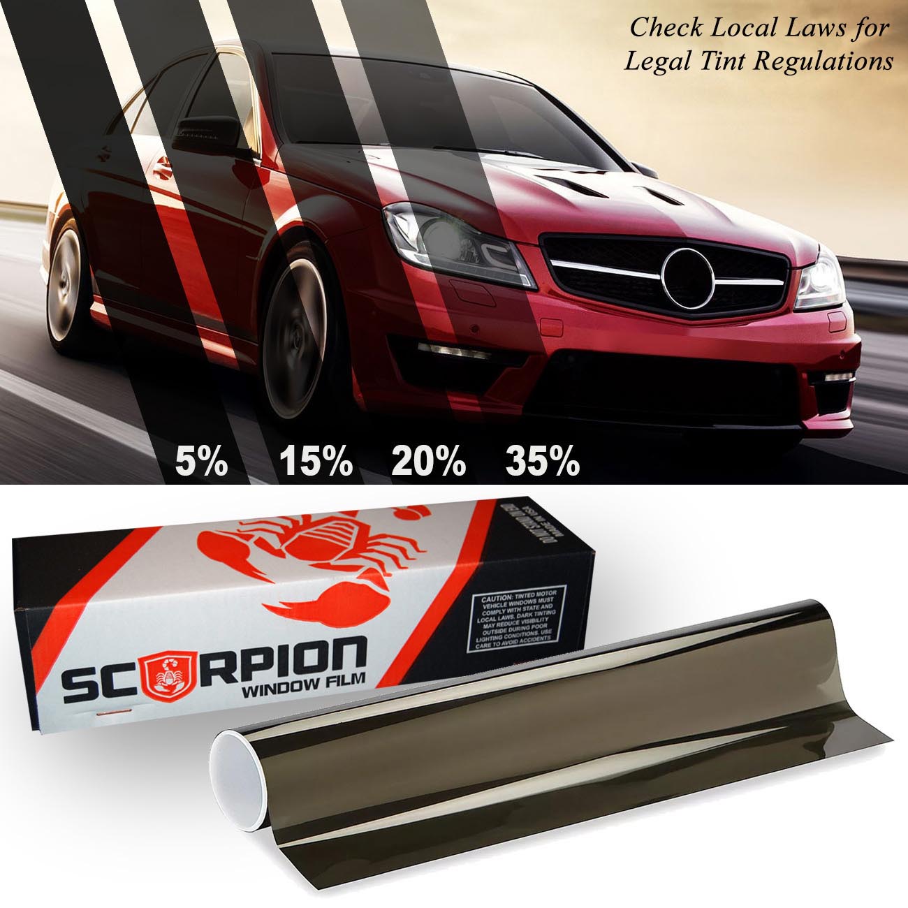 Scorpion Window Tint Carbon Series Dual-Ply 5% 40″ x 100′ roll