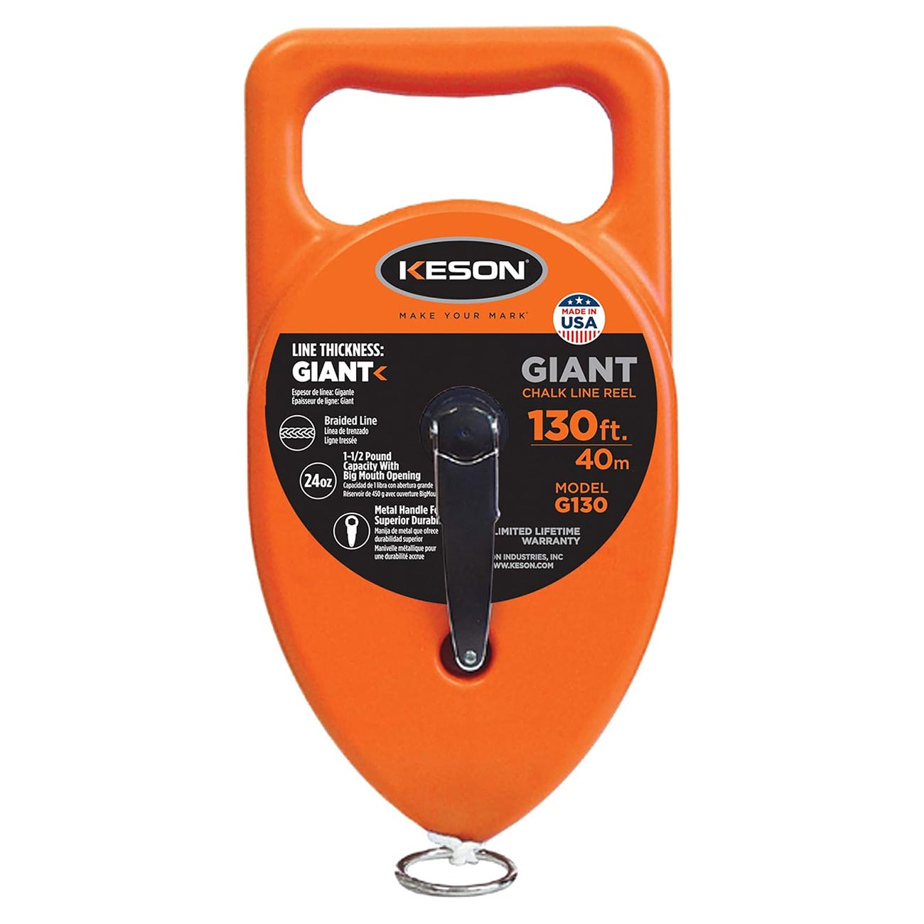 Keson "Giant" Chalk Line Reel - 130 ft.