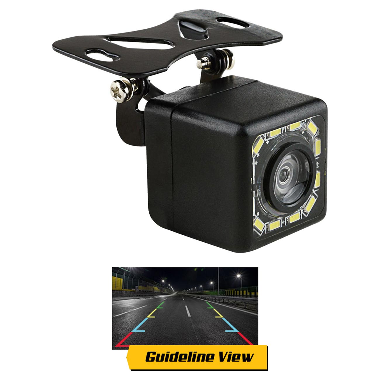 Installation Solution Car Rear View Camera 12 LED Lights with Guideline View