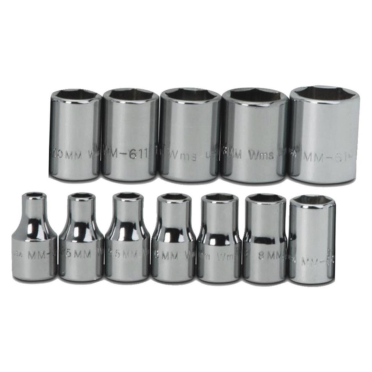Williams Metric 1/4" Drive Shallow SUPERTORQUE™ Socket Set – 6 Point (12 Piece)