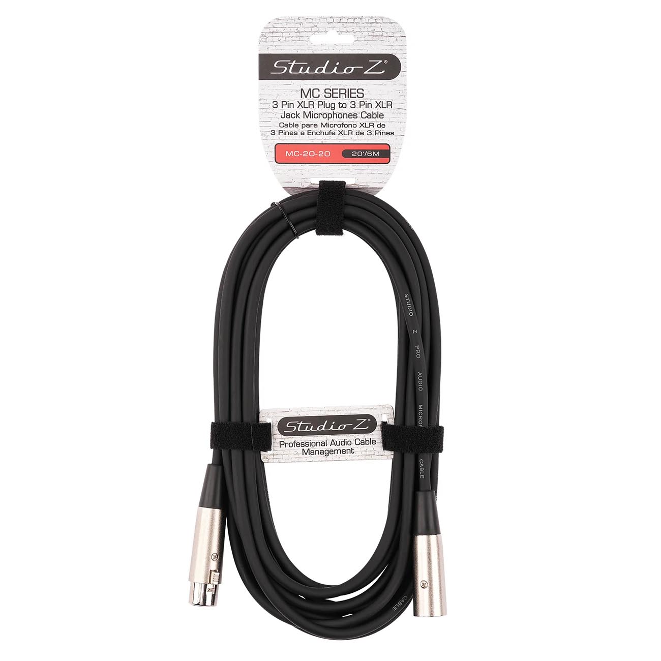 Studio Z 3-pin Male-to-Female XLR Microphone Cable (20 Feet)