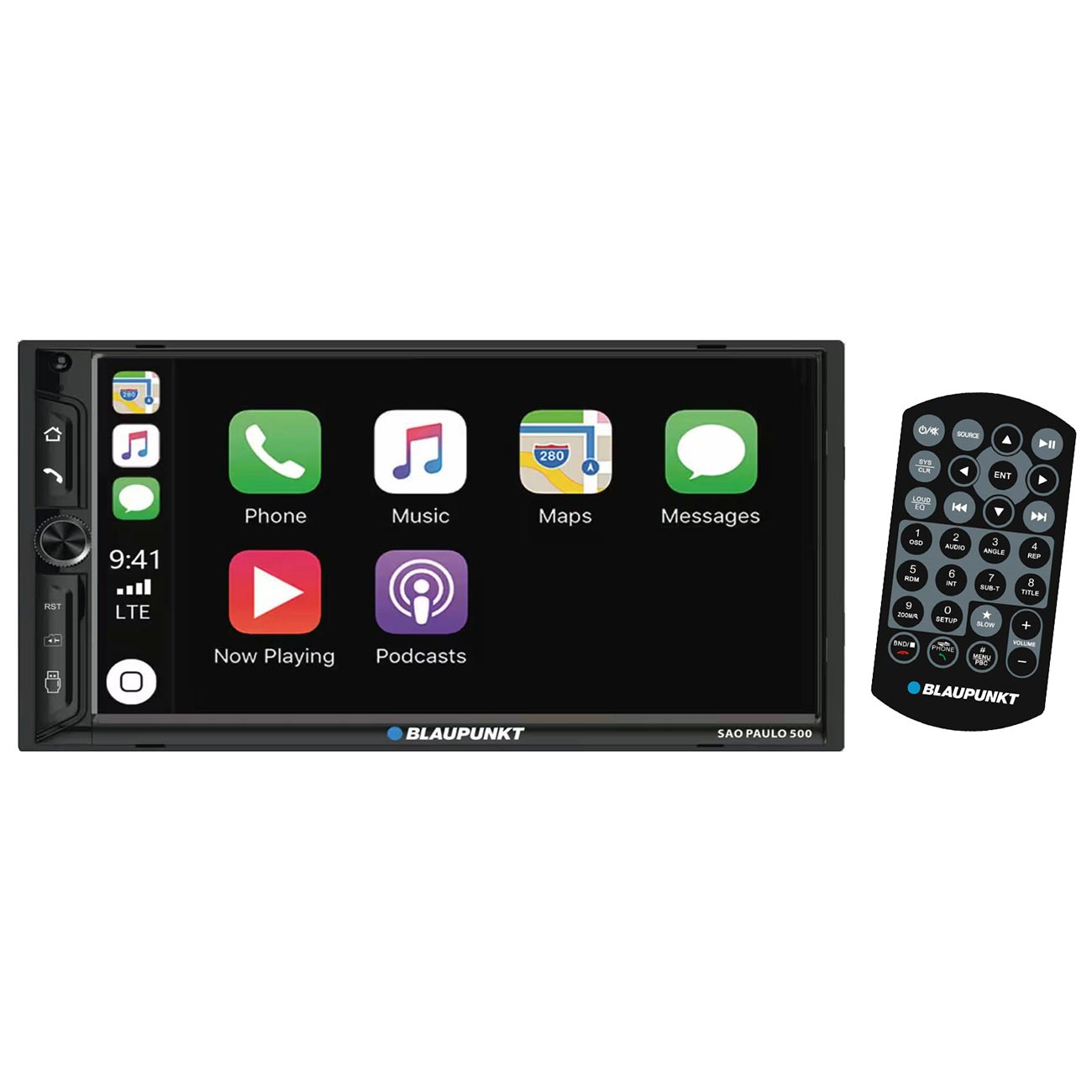 Blaupunkt 7″ Double DIN MECHLESS Fixed Face Touchscreen Receiver with Bluetooth & Wired Apple Carpla